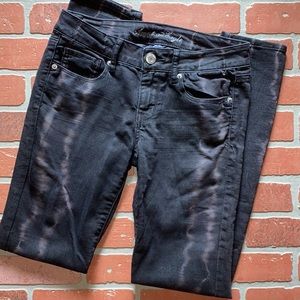 American Eagle bleached accent black skinny jeans